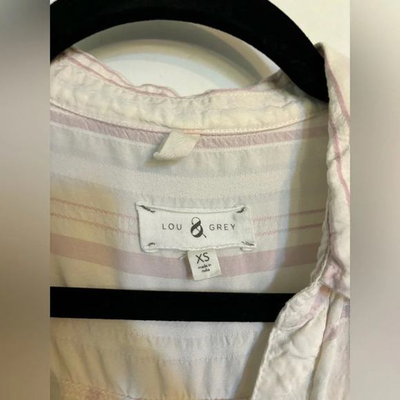 Lou & Grey‎ Cream Pink Oversize Button Down Blouse 100% Viscose super soft - Picture 3 of 6